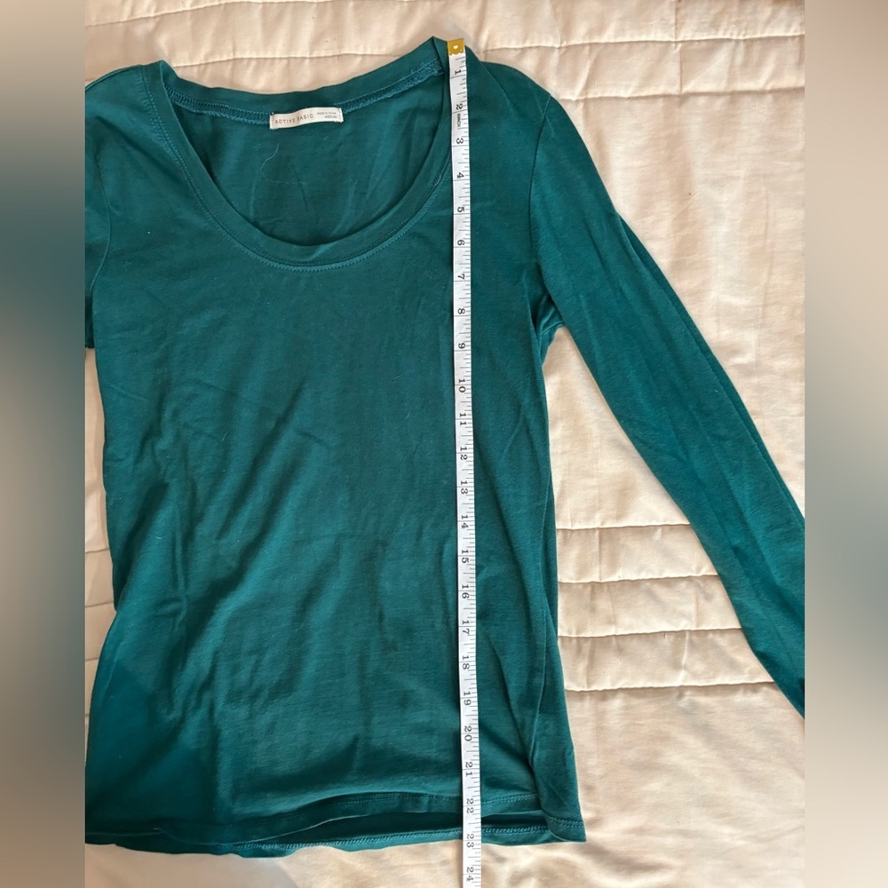 Active Basic Long Sleeve Tees - Black and Teal - Picture 7 of 15
